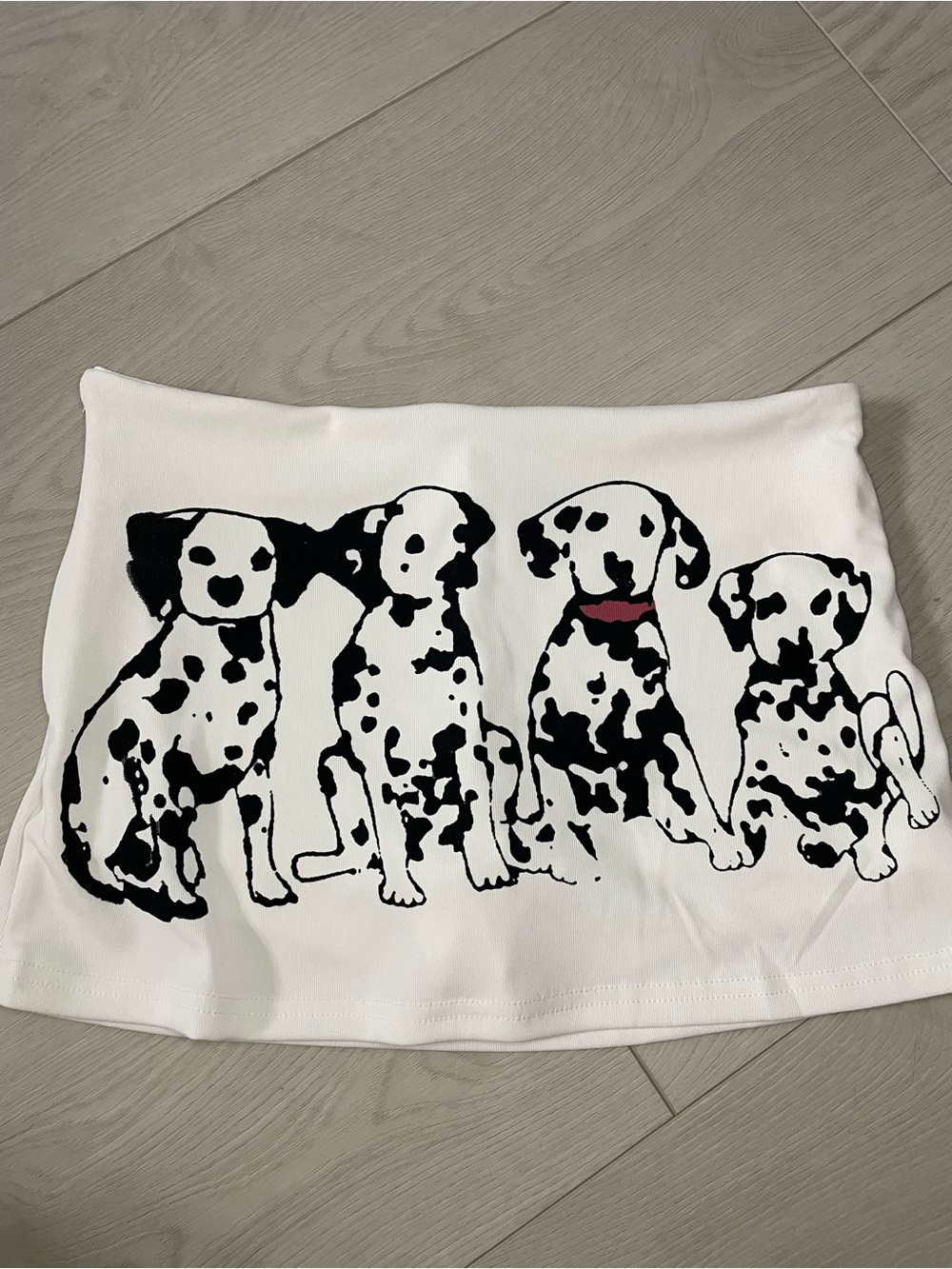 White Skort with Dalmatian Graphic